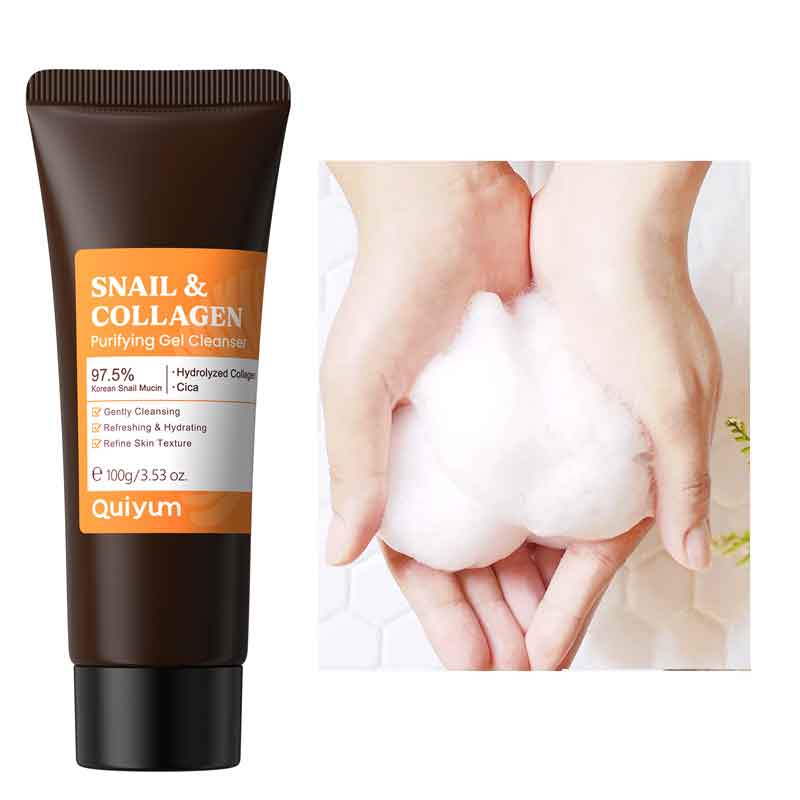 Snail Cream Gel - 달팽이 콜라겐 페이스 워시, 순한 클렌징,
