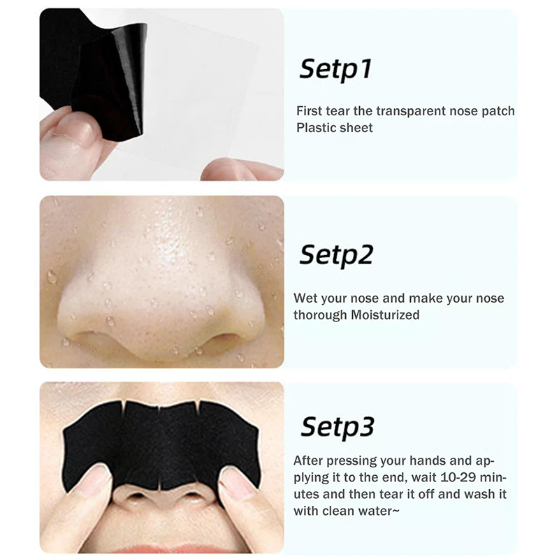 Charcoal Pore Strip - 5/15/25/50개 대나무 숯 블랙헤드 제거 코