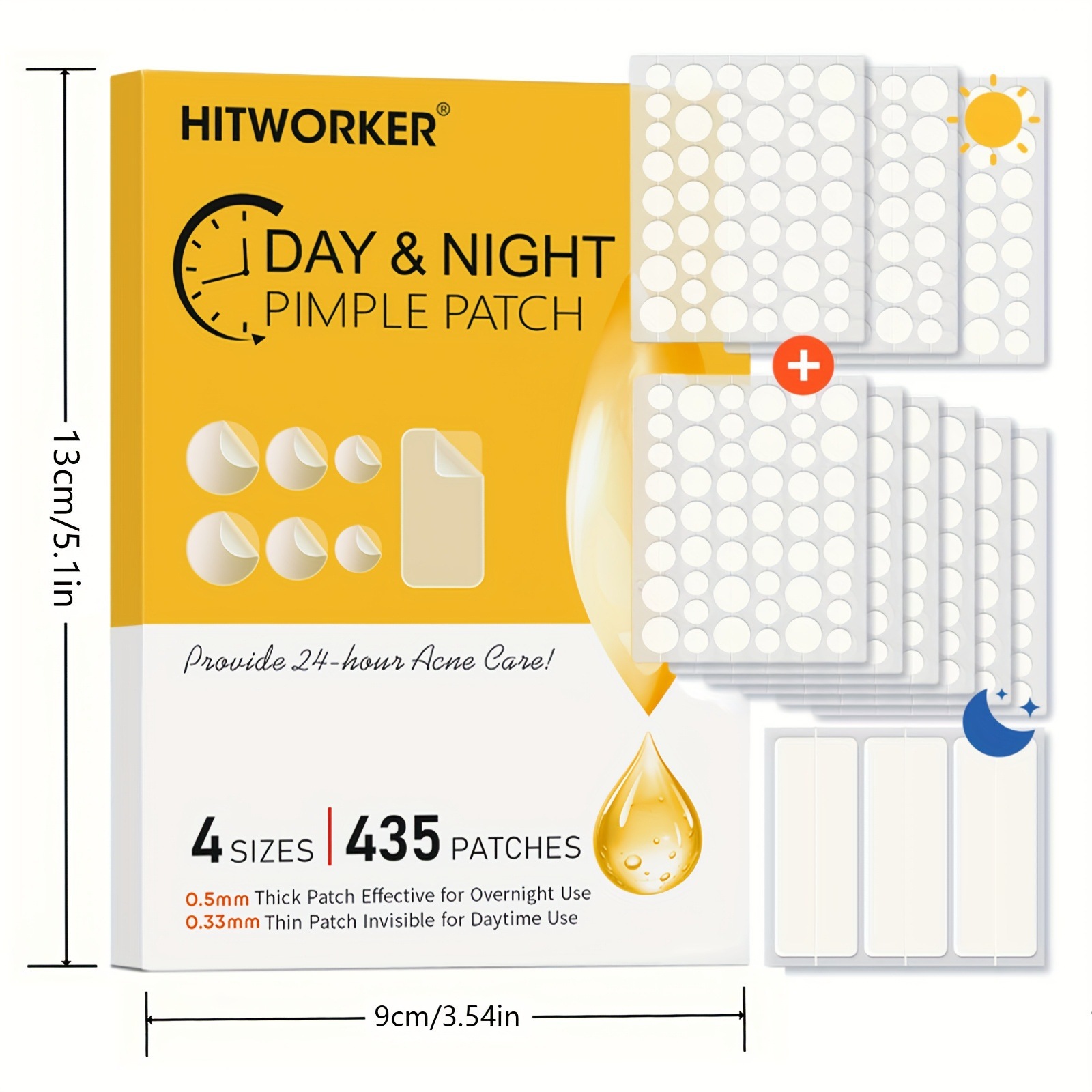 435개의 투명한 여드름 패치, 알코올 무첨가, 순하고 - Hydrocolloid Acne Patch 리뷰 및 가격