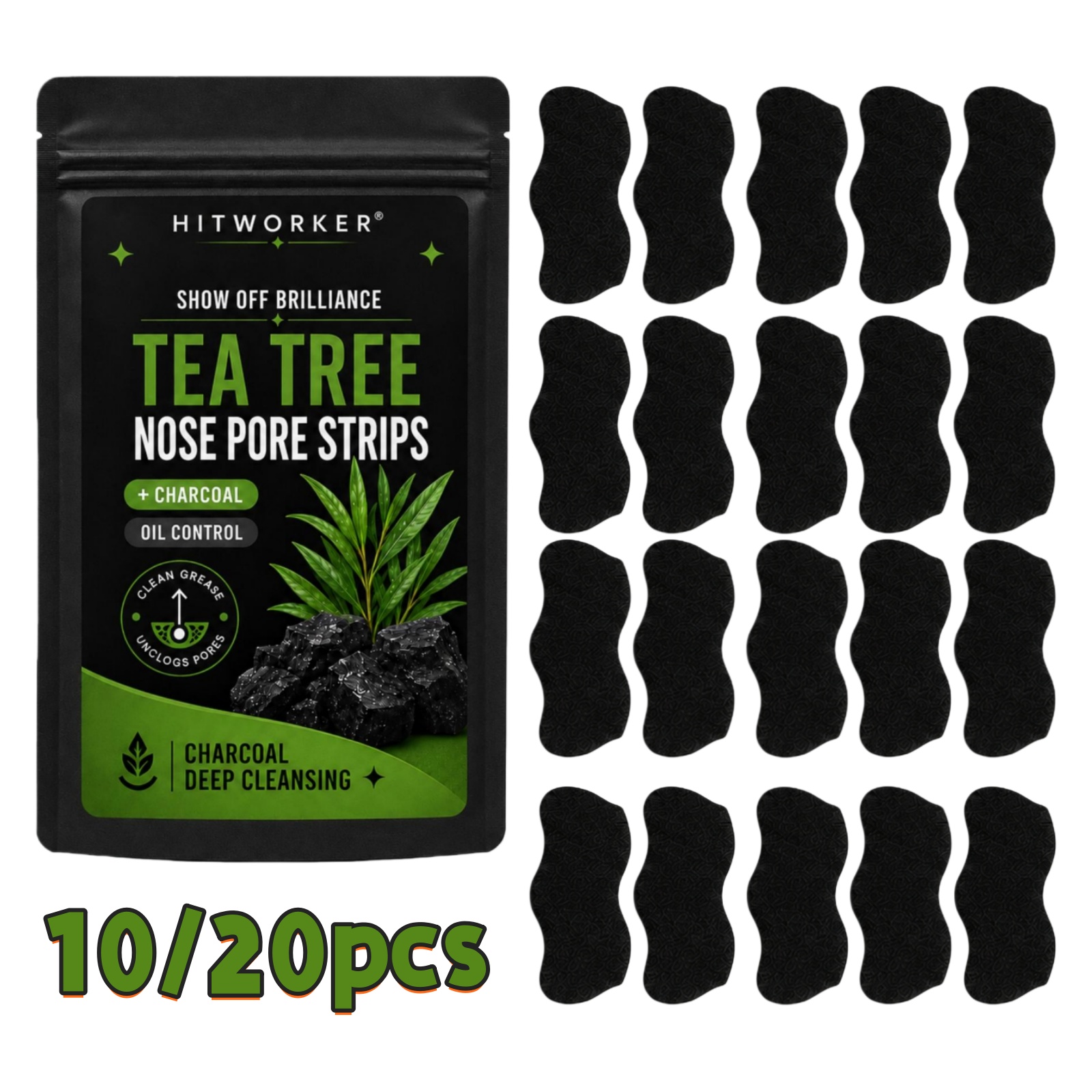 10/20Pcs 블랙 블랙헤드 리무버 코 스트립, 딥  - Charcoal Pore Strip 리뷰 및 가격